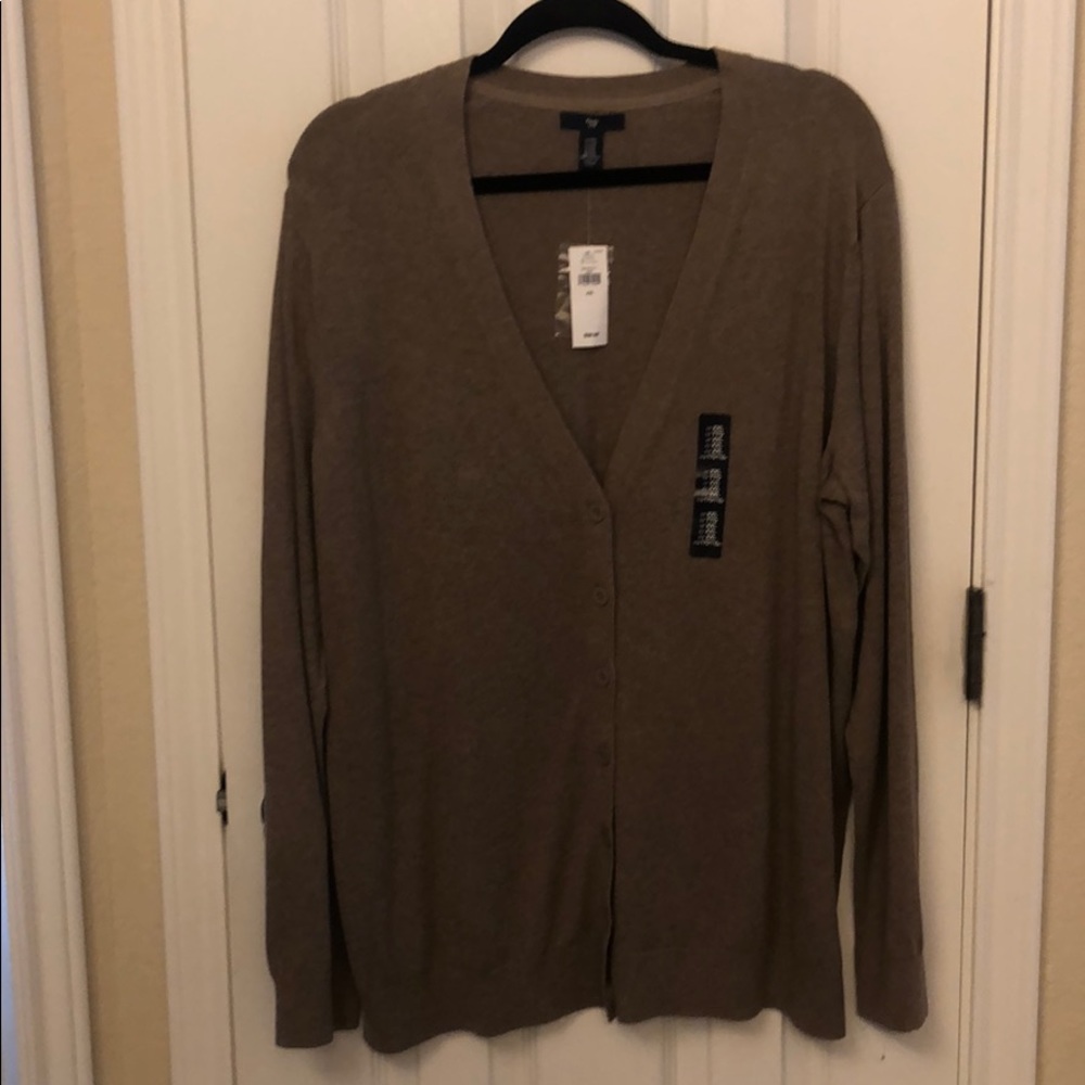 Gap factory brown XXL long boyfriend cardigan NWT